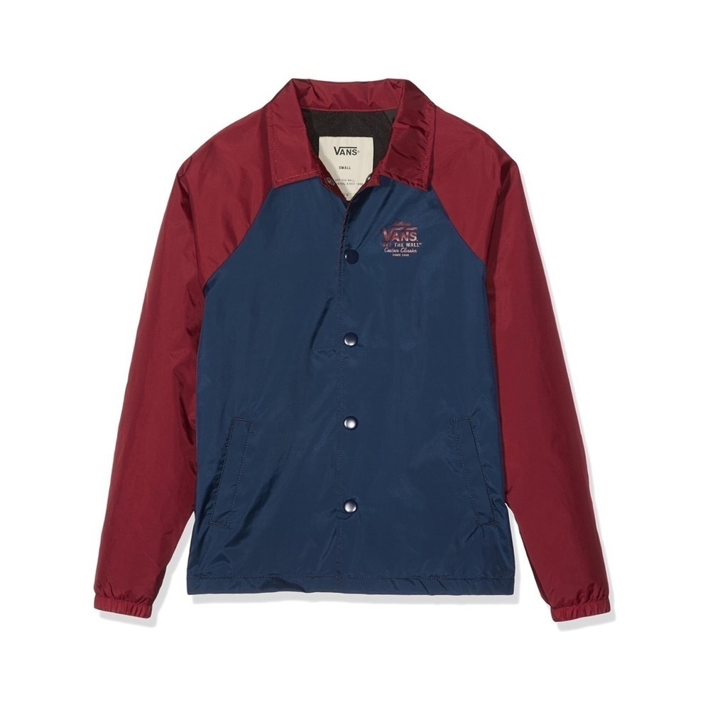 Vans Boys Torrey Coaches Windbreaker Jacket S 8-10 Multicolor Blue Burgundy